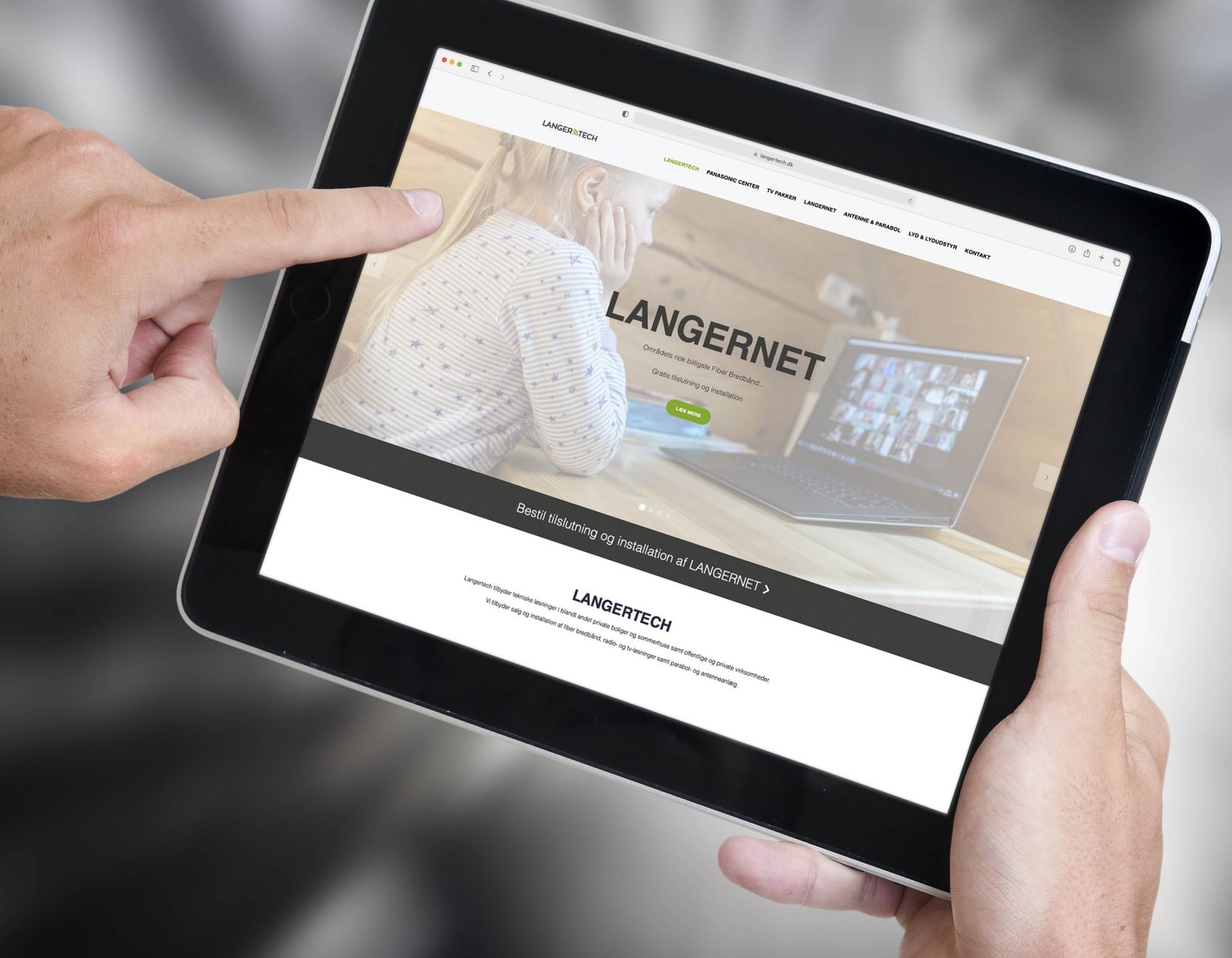 Grafisk Tryk har designet logo samt lavet diverse skiltning og hjemmeside til langertech...