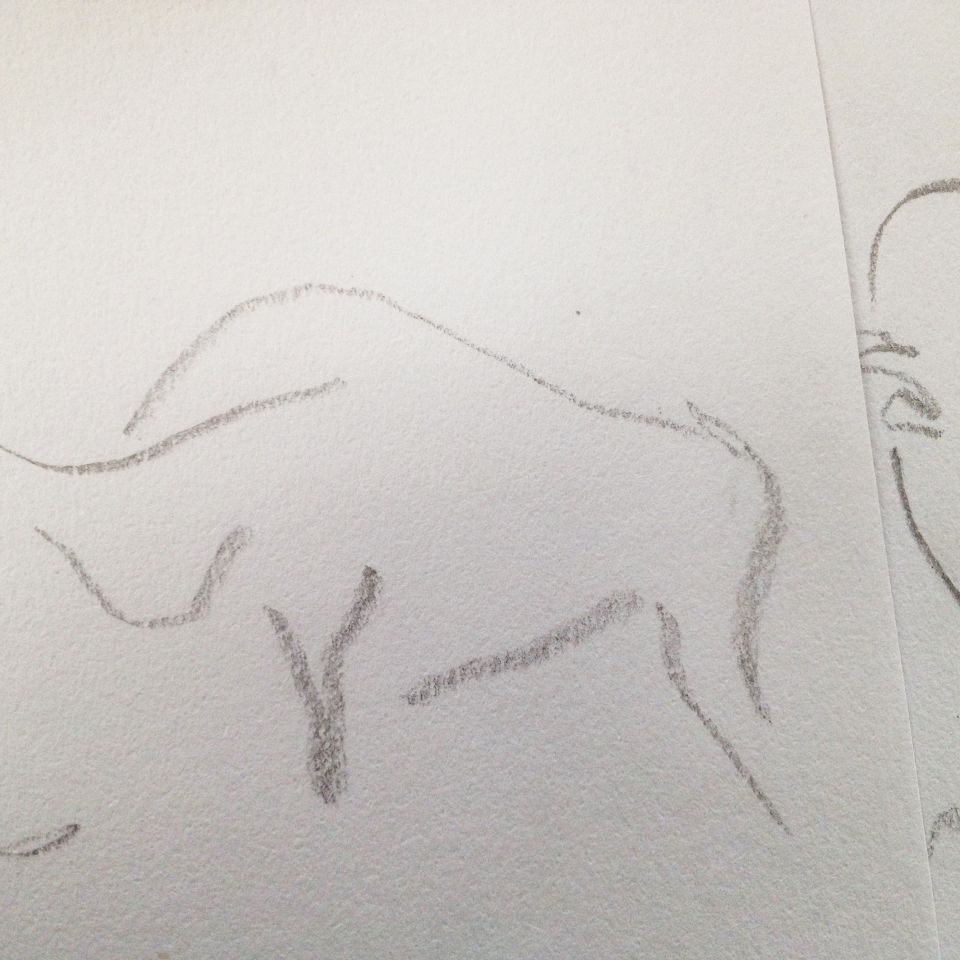 Hvordan menneskene dengang lærte sig deres kunst og med enkle, elegante streger fremmanede dyrene på klippevægge, må man fantasere sig til.